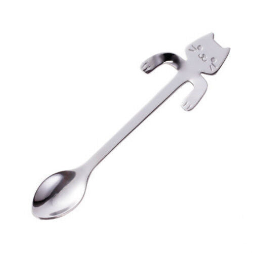 Tea & Coffee Spoon Food-grade Stainless Steel Cat Handle Scoop Drinking Flatware