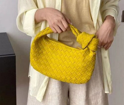 Handmade Woven Bag Synthetic Leather Shoulder Bag Handbag 26*3*16 CM Polyester