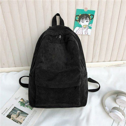 Fashion Corduroy Backpack Anti-theft Shoulder Bag School Backpacks Polyester 1PC
