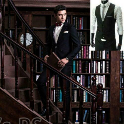 Men's Wedding Suit Business Party Tuxedo Groom Blazers Jacket Vest Pants Set New