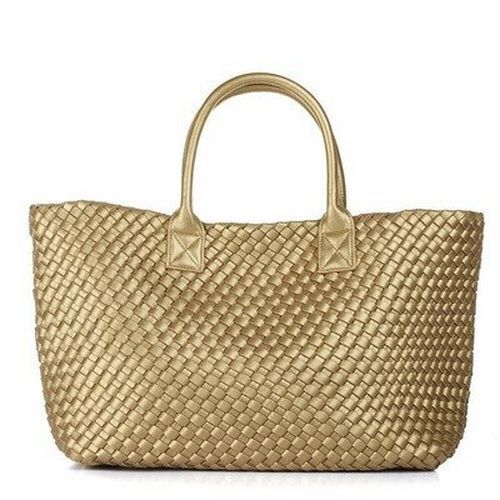 Candy Color Woven Tote Bag Fashion One Shoulder Bag Large Handbag Shopping Bags