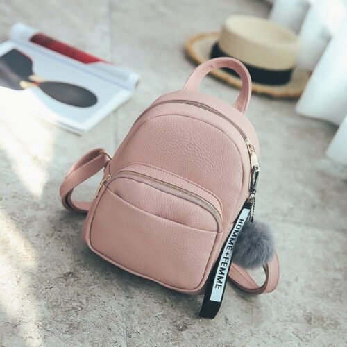 Backpack School Bag Leather Softback Waterproof Small Bags Purse Polyester Gray