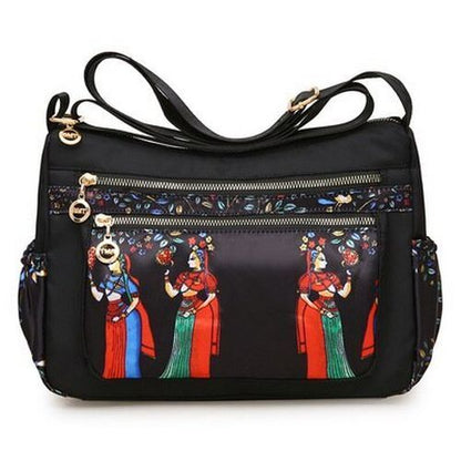 Shoulder Bag Rural Style Printing Leisure Travelling Bag Waterproof Oxford Purse