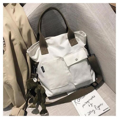 Canvas Bags Handbag Shoulder Large Solid Color Totes Shopper Bag Crossbody Bags