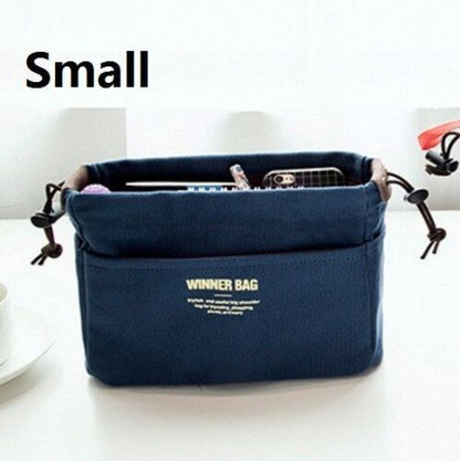 Canvas Organizer Inner Bag Makeup Handbag Lightweight Traveling Storage Purse