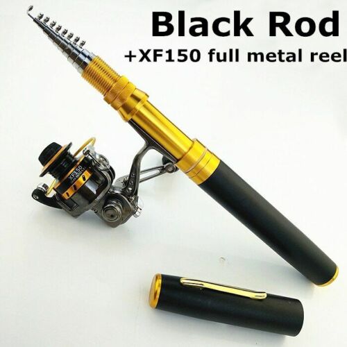 Fishing Rods Spinning 1.8m 2.1m Pen Shape Telescopic Pocket Rock Pole Cast Reels