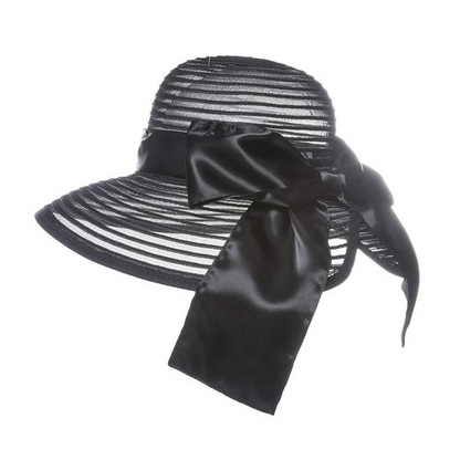 Yarn Hat Women Big Bow Feather Flower Sun Protect Hat Elegant Wedding Sea Beach
