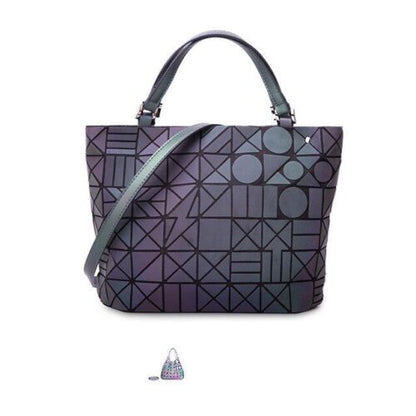 Luminous Big Bag Holographic Reflective Geometric Shoulder Bags Handbags Zipper