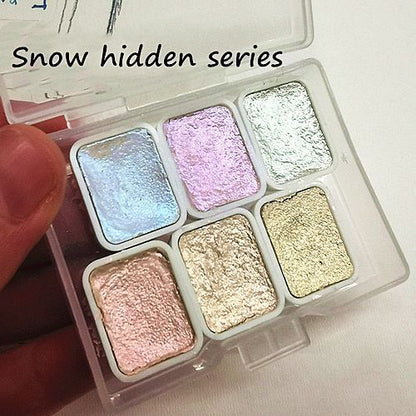 Watercolor Paints Metallic Pearlescent Solid Handmade Fine Art Painting Supplies