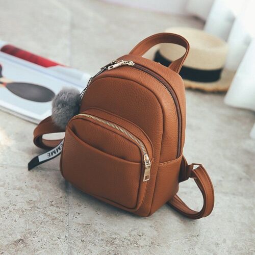 Backpack School Bag Leather Softback Waterproof Small Bags Purse Polyester Gray