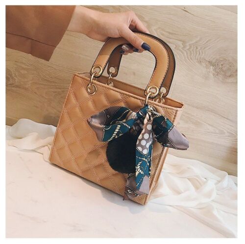 Small Handbag Ribbon Shoulder Bag Synthetic Leather Messenger Purse 21*19*9 CM