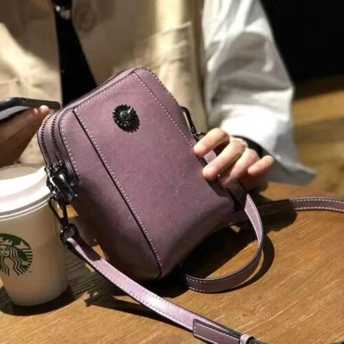 Split Leather Phone Bag Single Shoulder Messenger Cowhide Crossbody 16*18*9 CM