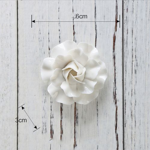 White Flower Wall Stickers Modern 3D Ceramic Decoration TV Background Art Murals