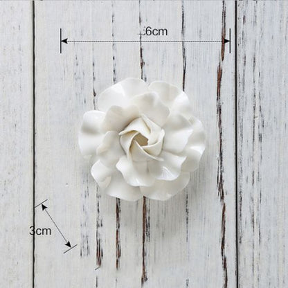 White Flower Wall Stickers Modern 3D Ceramic Decoration TV Background Art Murals