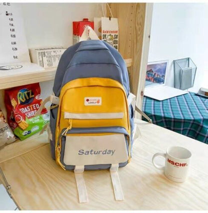 Women Backpack Canvas Teenage Bags Candy Color School Bag Outdoor Travel College