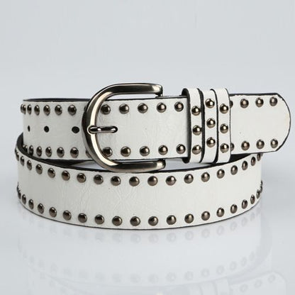 Women's Belt PU Leather Alloy Pin Buckle Fashion Punk Style All-Match Waistbands