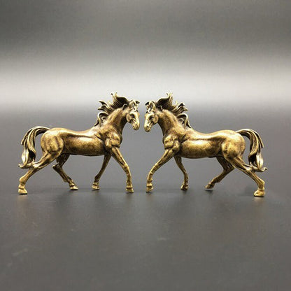 Solid Brass Horse Statue Ornament Collection Miniature Collectible Gift Decor