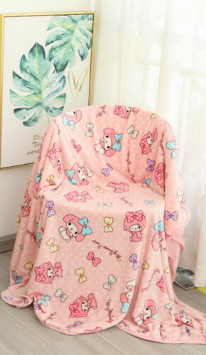 Melody Plush Blanket Cinnamoroll Kuromi Carpet Sofa Mat Nap Quilt Decoration