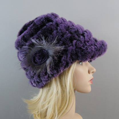 Women Winter Rabbit Fur Caps Warm Real Rabbit Fur Hats Natural Soft Knitted Hat