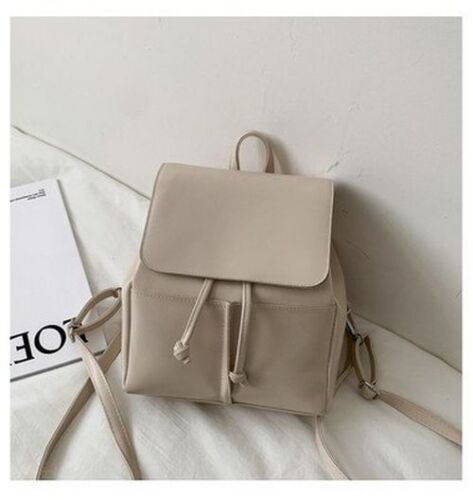 Synthetic Leather Backpack School Bags Drawstring Rucksack 19*27*15 CM Traveling