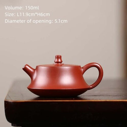 Chinese Kungfu Tea Pot Handmade Dahongpao Clay Real Yixing Zisha Pot Marked Red
