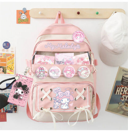 My Melody Backpack Kuromi Cinnamoroll Cartoon Student Schoolbag Shoulders Bag
