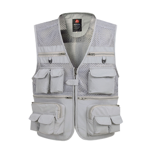 Summer Mesh Vest Men Casual Breathable Multi Pocket Waistcoat Baggy Vest With