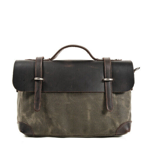 Retro Bag Canvas Leather Shoulder Messenger Portable Document Bag Knight Bag