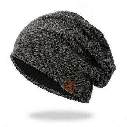 Hat Beanie Cap Outdoor Bonnet Skiing Keep Warm In Winter Solid Color Knitted Cap