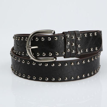 Women's Belt PU Leather Alloy Pin Buckle Fashion Punk Style All-Match Waistbands