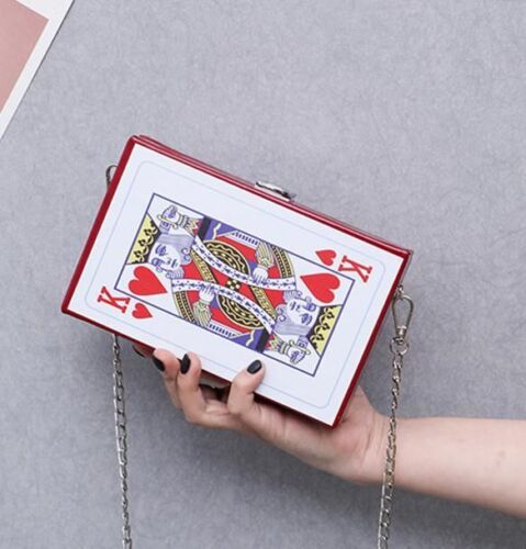 Chain Shoulder Crossbody Bag Card Print Fashion Small Square Handbags 19*12*5 CM