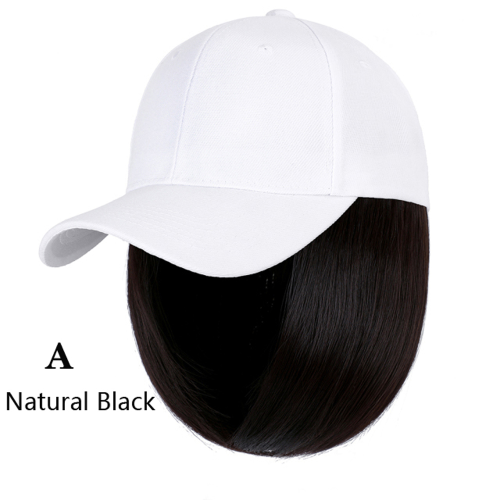 Baseball Cap Wig Kinky Straight Hat Synthetic Hair Wigs Natural Adjustable Hat