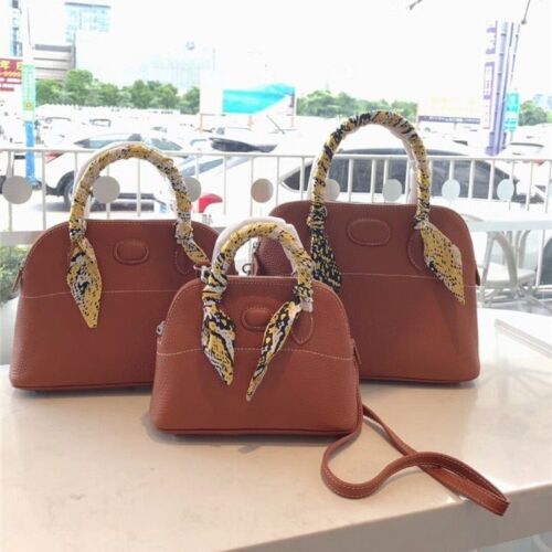 Bowling Handbag Genuine Leather Shell Purse Crossbody Shoulder Bags S/M/L Sizes