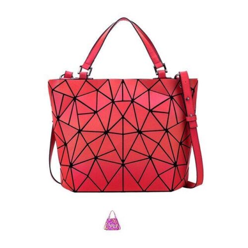 Luminous Big Bag Holographic Reflective Geometric Shoulder Bags Handbags Zipper