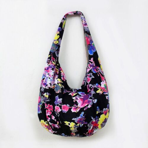 Flowers Hobos Bags Shoulder Purse Handbags Ethnic Floral Cotton Canvas Bag 1 PC