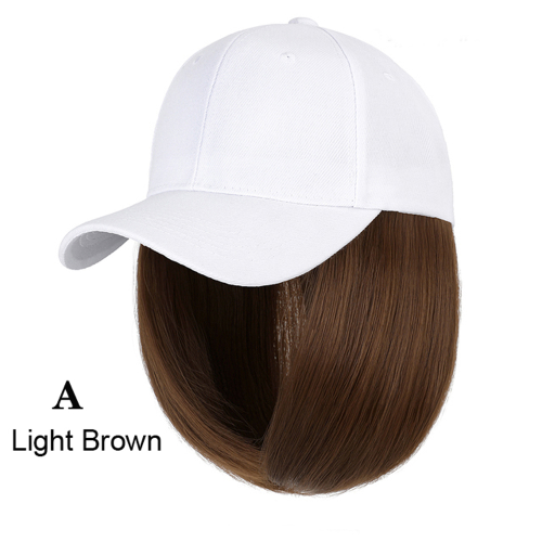 Baseball Cap Wig Kinky Straight Hat Synthetic Hair Wigs Natural Adjustable Hat