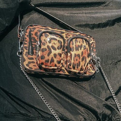 Leopard Pattern Crossbody Bag Luxury Handbag Shoulder Messenger Bags Polyester