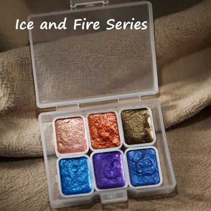 Watercolor Paints Metallic Pearlescent Solid Handmade Fine Art Painting Supplies