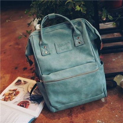 Women Leather Backpack Style Shoulder Bag Laptop Schoolbags 28*30*12 CM Softback