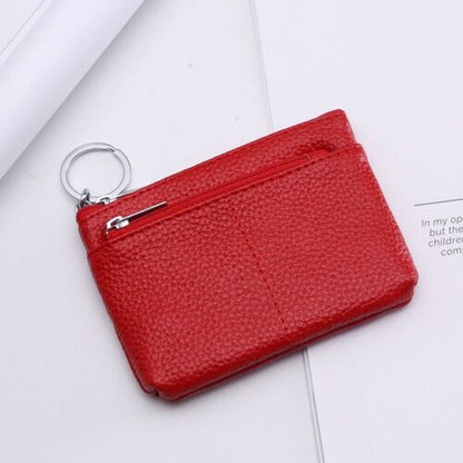 Genuine Leather Wallet Zipper Pouch Short Small Money Bag Coin Purse Card Holder