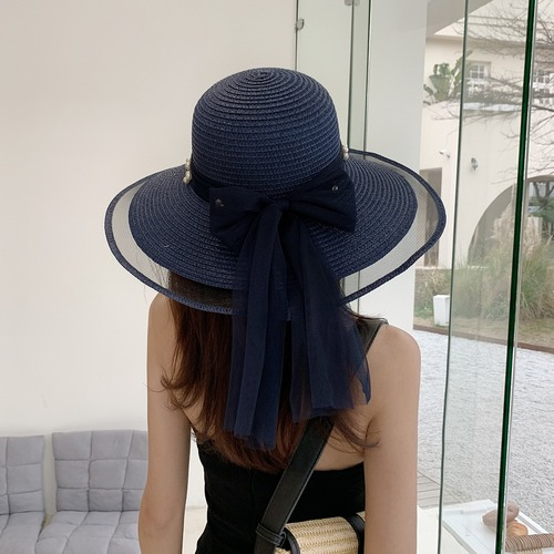Foldable Wide Brim Floppy Girls Straw Hat Sun Hat Beach Summer Hat Protect Cap