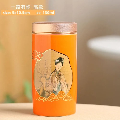 1pc Chinese Portable Travel Tea CaddyJar Ceramic Container Tea Set Accessories