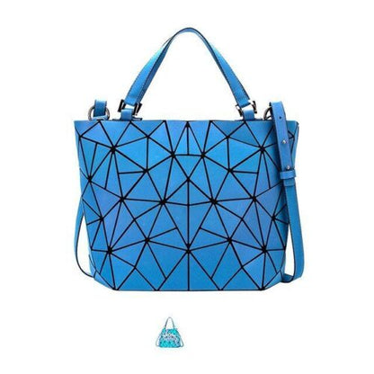 Luminous Big Bag Holographic Reflective Geometric Shoulder Bags Handbags Zipper