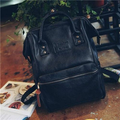 Women Leather Backpack Style Shoulder Bag Laptop Schoolbags 28*30*12 CM Softback
