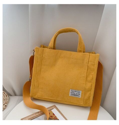 Corduroy Bag Canvas Shoulder Crossbody Handbag Tote Bag Short Handle 26*10*23 CM
