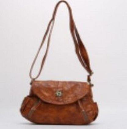 Vintage Messenger Shoulder Bag Soft Simple Crossbody Satchel Polyester Shell Bag