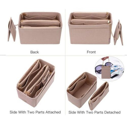 Make Up Organizer Insert Bags Handbag Felt Bag Zipper Traveling Cosmetic Purses