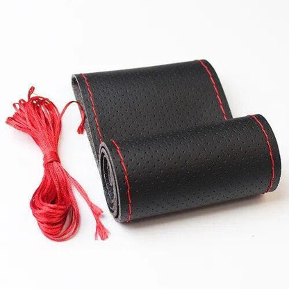 Car Truck Steering Wheel Cover Leather Stitch on 15 16 17 18 19 inch 38 -50cm