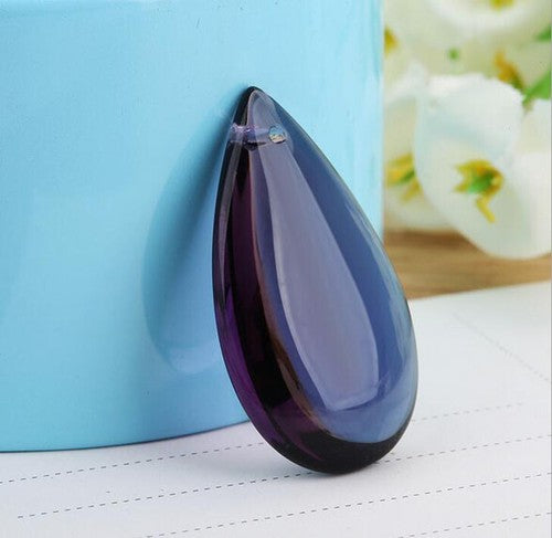 30Pcs 50mm Smooth Almond Chandelier Crystal Teardrop Prism Parts Suncatcher