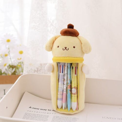 HelloKitty Kuromi Cinnamoroll Plush Toy Pencil Case Pen Holder Storage Bag Gift